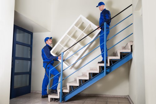 Experienced movers transporting belongings